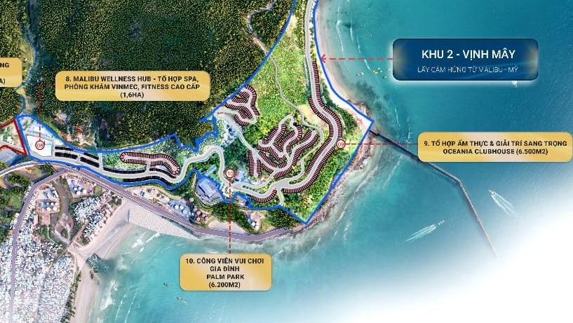 mặt bằng phân khu Vịnh Mây - Vinhome làng vân